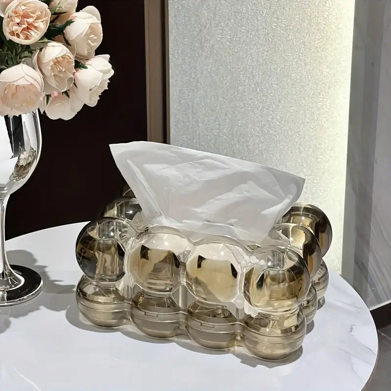 Acryl Tissuebox Transparant met Bubbelvorm Design voor Modern Interieur Woonkamer Slaapkamer Kantoor | Sulvida