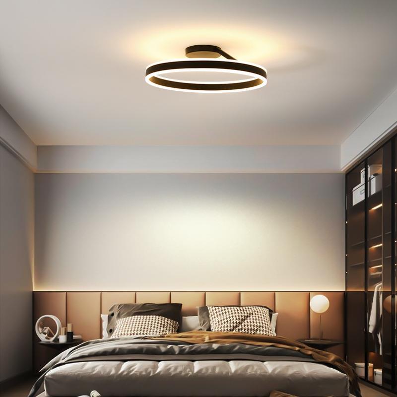 Minimalistische Plafondlamp LED Ronde Ringen Dimbaar Metaal Acryl Zwart Wit voor Slaapkamer Gang Eetkamer | Sulvida