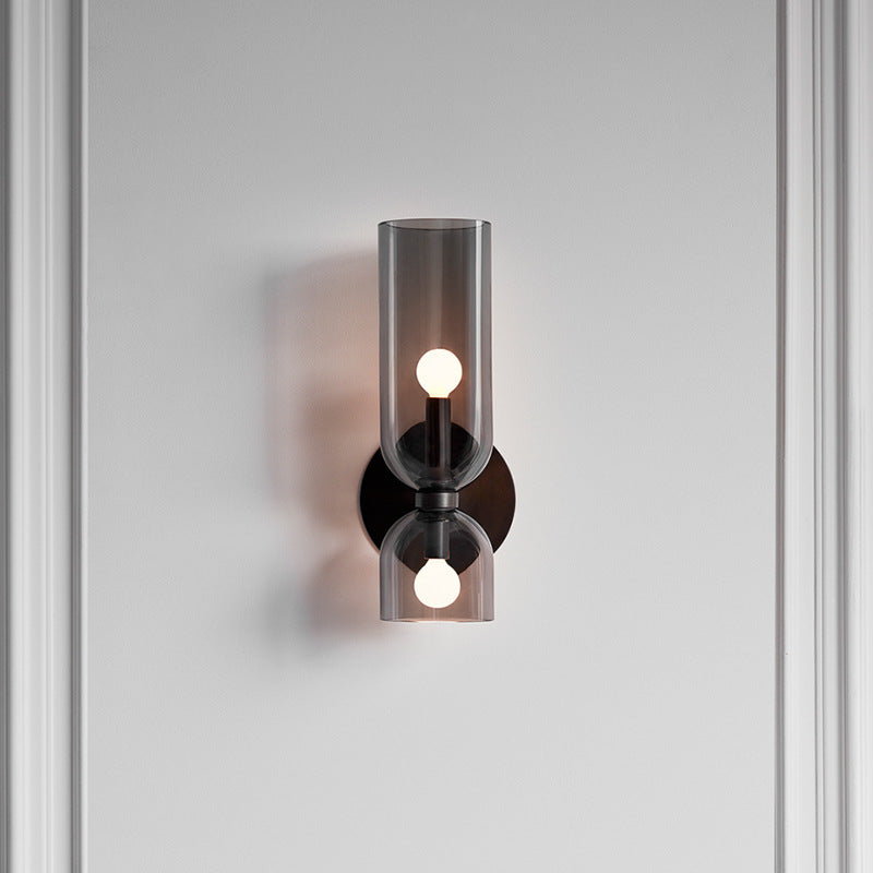 Glazen Wandlamp Metaal Modern Slaapkamer Woonkamer E12 Fitting Blauw Grijs Wit Sfeervolle Interieurverlichting | Sulvida
