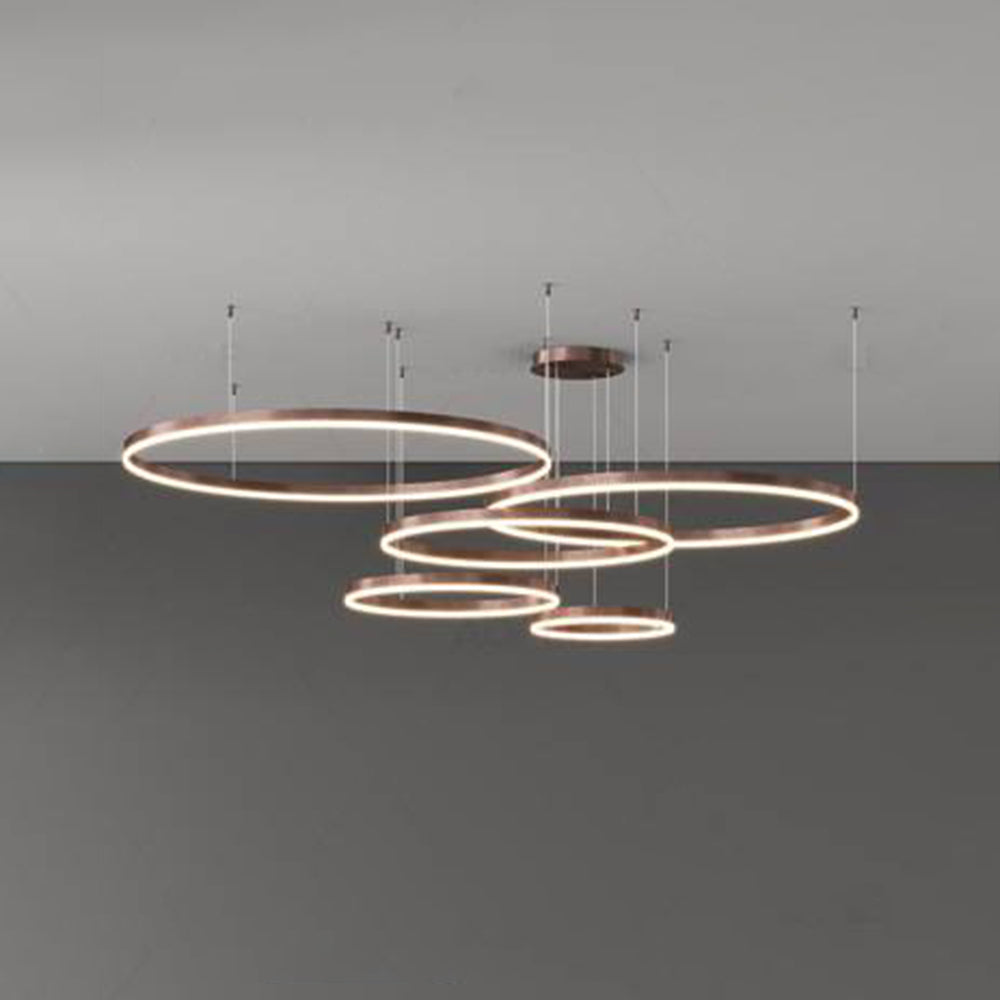 Hanglamp Metalen Ringen Zwart Goud Koffie LED Modern Dimbaar Eettafel Woonkamer Slaapkamer Verstelbaar | Sulvida