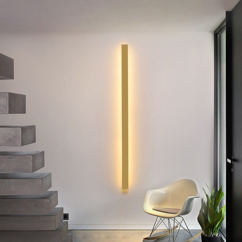 Minimalistische Wandlamp Metaal Acryl LED 60-120cm Slaapkamer Woonkamer Modern Design Zwart Wit Goud | Sulvida