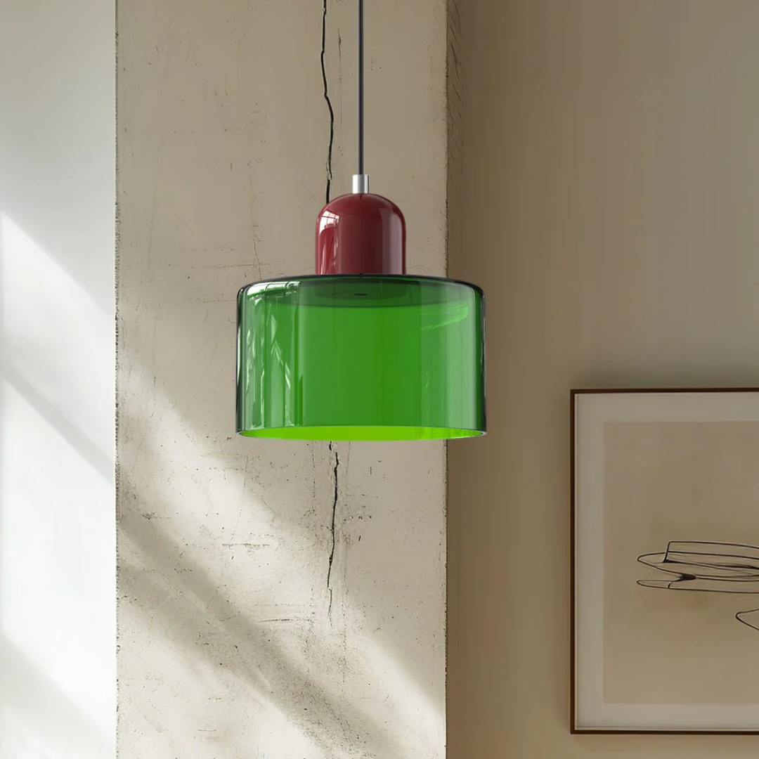 Glazen Hanglamp Tweekleurig Design Pendant Lamp voor Eetkamer Leeshoek Verstelbaar Stijlvol Lichtarmatuur | Sulvida