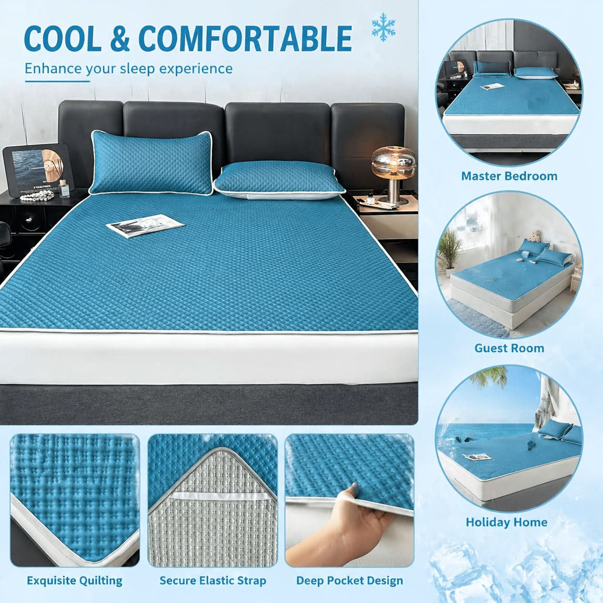 Surmatelas rafraîchissant pliable pour lit simple et double, confort de sommeil en été, respirant et frais | Sulvida