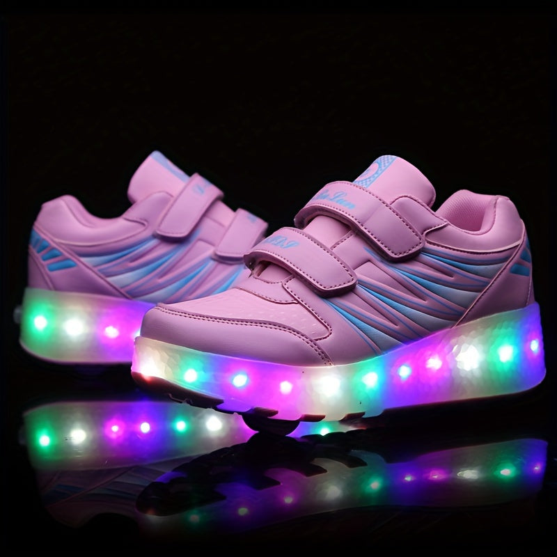 Rollerskates voor Kinderen met LED-Verlichting & Afneembare Wielen | Comfortabele Sneakers voor Actieve Beweging | Sulvida