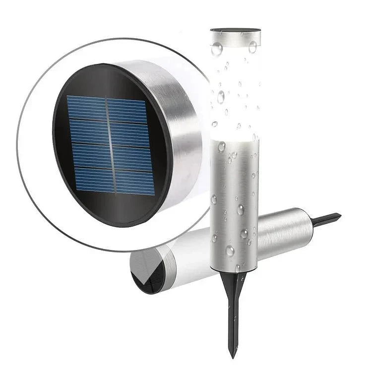 Zonne-energie Tuinlamp RVS Warm & Koel Licht Waterdicht Padverlichting Outdoor Decoratief LED Sfeerverlichting | Sulvida