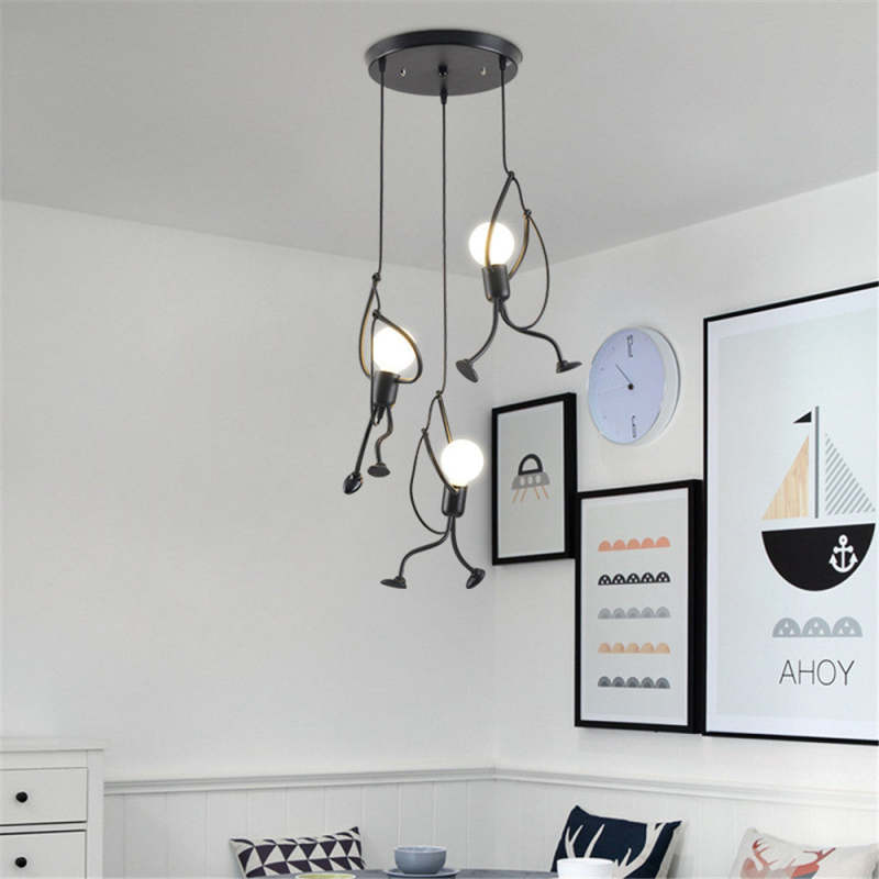Hanglamp Figuur Metaal Zwart Wit LED E27 Woonkamer Eetkamer Slaapkamer Modern Design Plafondverlichting | Sulvida