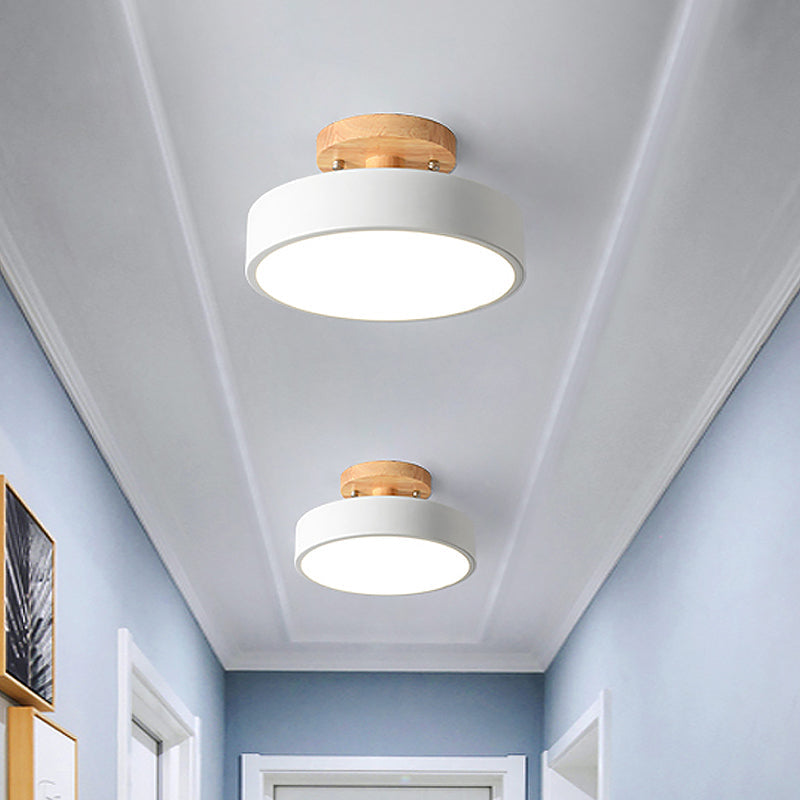 Metalen plafondlamp Scandinavische stijl LED verlichting houten rozet woonkamer slaapkamer gang modern | Sulvida