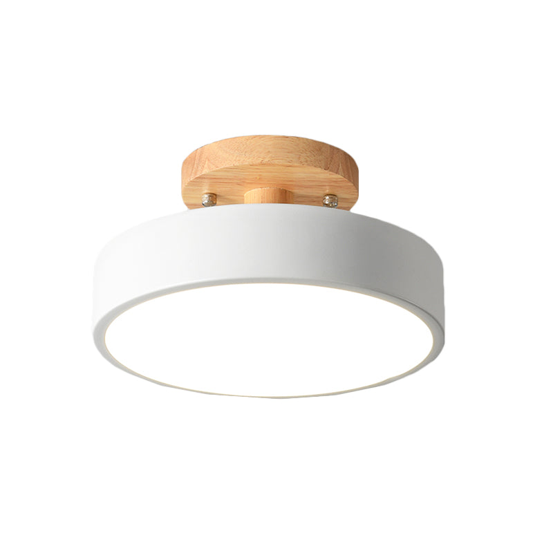 Metalen plafondlamp Scandinavische stijl LED verlichting houten rozet woonkamer slaapkamer gang modern | Sulvida