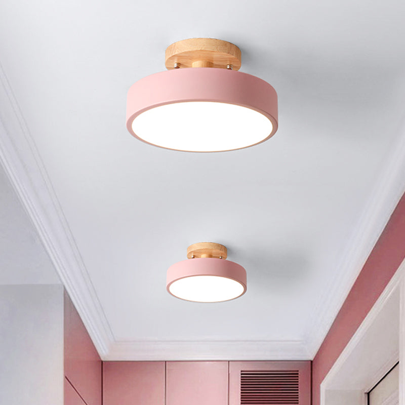 Metalen plafondlamp Scandinavische stijl LED verlichting houten rozet woonkamer slaapkamer gang modern | Sulvida