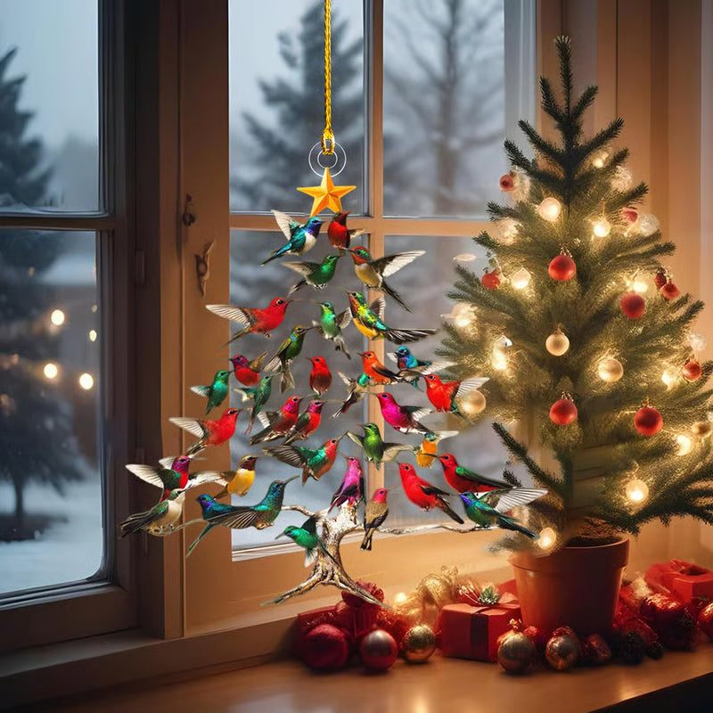 Kristallen Vogel Ornament – Decoratief Kerstfiguurtje met Kleurreflectie en Ophangkoord voor Raam of Kerstboom | Sulvida