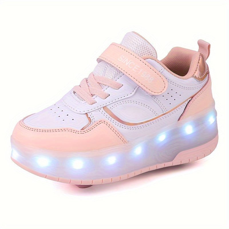 Kindersneakers met LED-Verlichting en Afneembare Wieltjes voor Bewegingsvrijheid en Actieve Spelende Kinderen | Sulvida