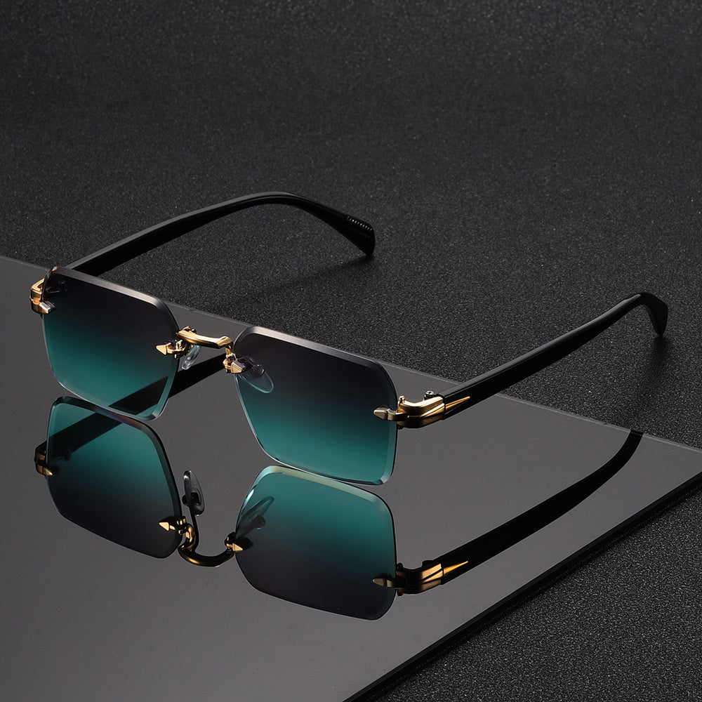 Herenleesbrille zonder montuur vierkant model licht metaal glas voor dagelijks gebruik helder zicht comfort | Sulvida
