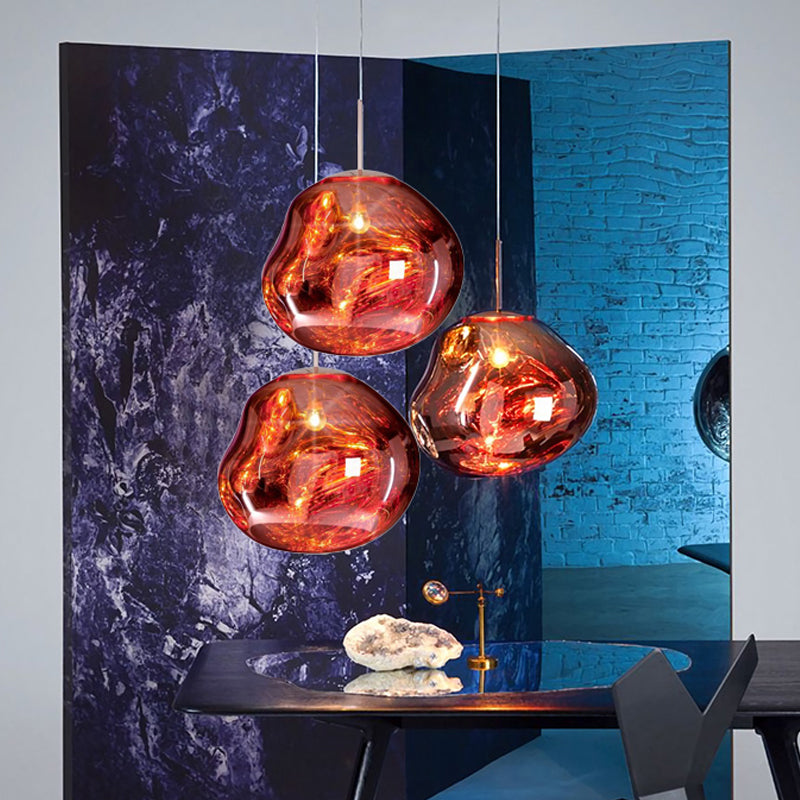 Glazen Hanglamp Metaal Eetkamer Verlichting Modern Design Woonkamer Plafondlamp Drie Kleuren Dimbaar Sfeerverlichting | Sulvida