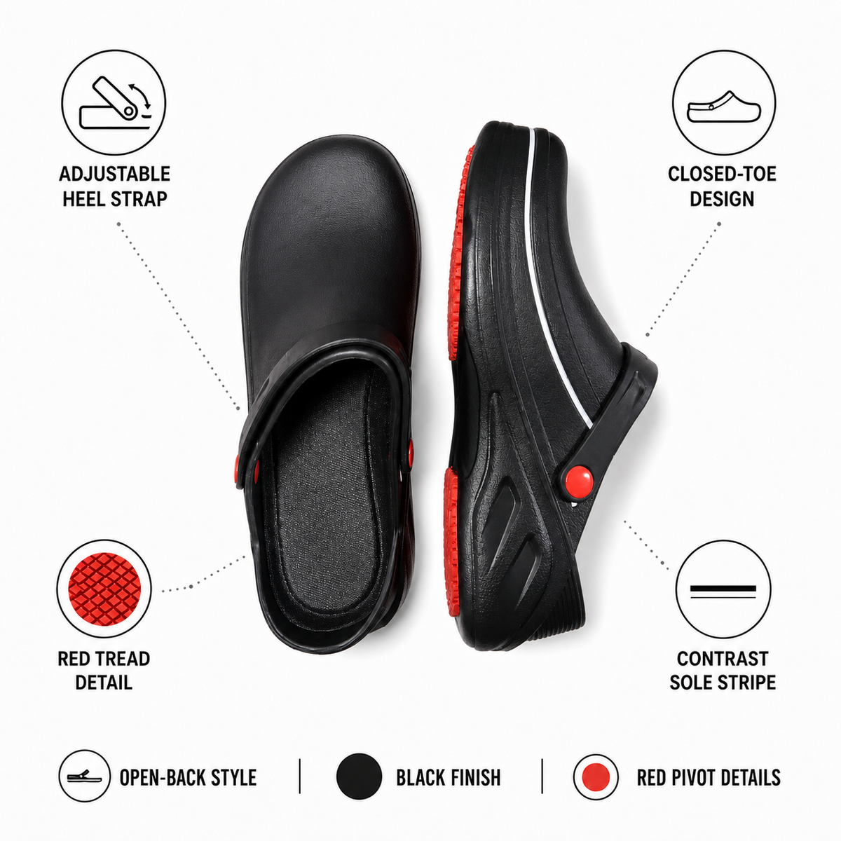 Chaussures de travail imperméables, antidérapantes et résistantes à l’huile pour la cuisine, le bâtiment et la restauration, résistantes aux glissades et à l’humidité | Sulvida