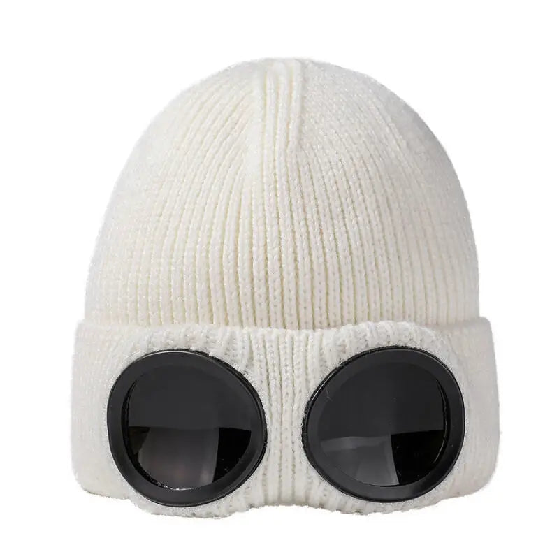 Unisex Gebreide Muts met Geïntegreerde Skibril – Zachte Wintermuts voor Wintersport Snowboarden en Koude Dagen | Sulvida