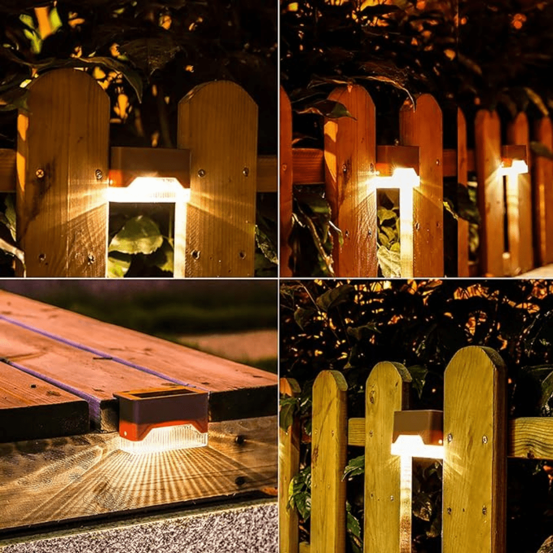 Buitenverlichting Zonne-Energie 4 Stuks IP65 Waterdicht Automatische Sensor Warm Wit LED Tuin Balkon Terras | Sulvida
