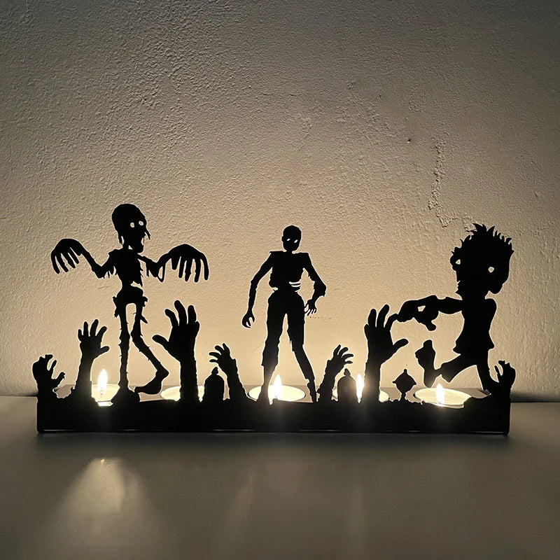 Gotische Kandelaar Zwart Metaal Kaarsenhouder voor Sfeervolle Tafel Halloween Decoratie Interieur Woondecoratie | Sulvida