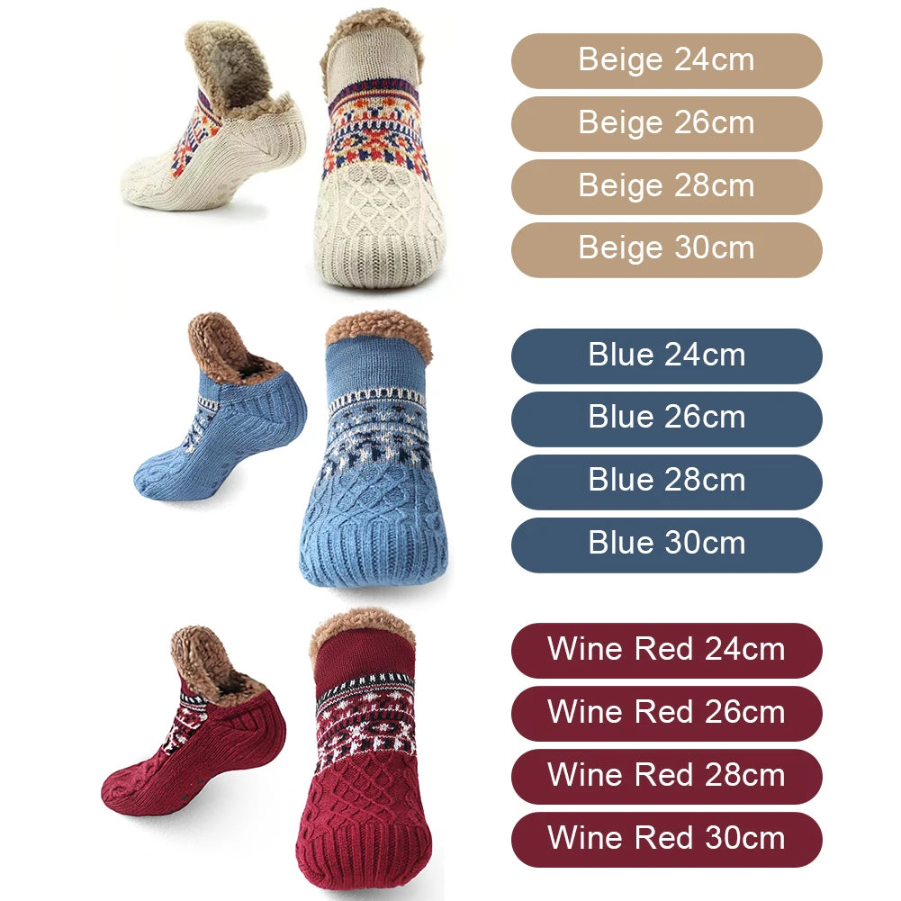 Gebreide Huissokken met Fleecevoering – Warme Antislip Slofsokken Comfortabel Pantoffelsokken voor Binnen | Sulvida