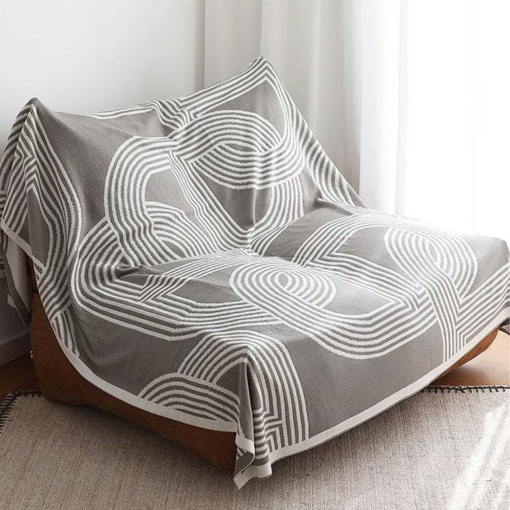 Dubbelzijdige Gebreide Plaid met Geometrisch Patroon – Zachte Deken voor Bank Bed Stoel Warmte Stijl | Sulvida