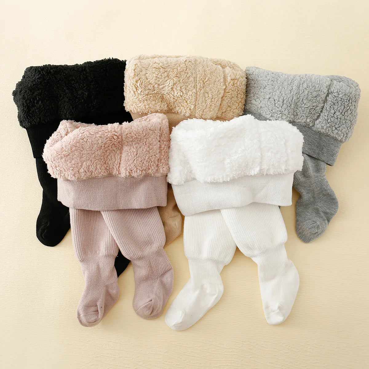 Gevoerde Fleece Legging voor Kinderen Warm Winterbroek Elastische Taille 6M-8J Gestreept Zwart Comfortabel | Sulvida