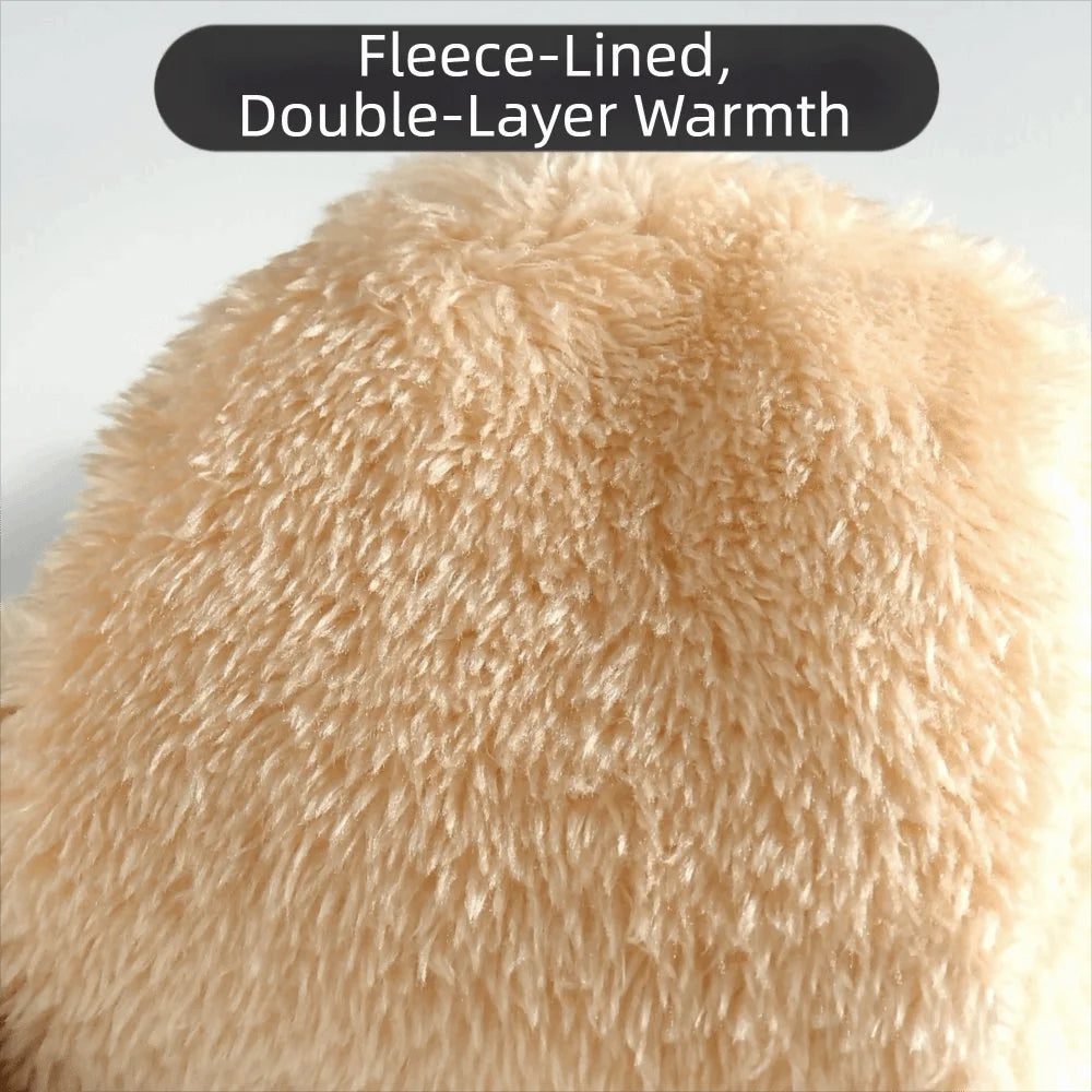Winterwanten dubbellaags met fleecevoering zwart roze rood grijs beige kaki warm winddicht handschoenen dames | Sulvida