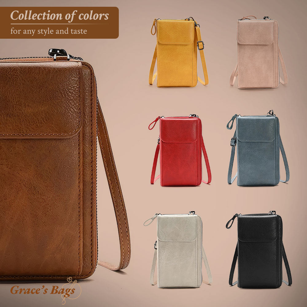 Leren Crossbody Tas Compact Schoudertas Zwart Bruin Beige Blauw Roze Geel Dames Handtas Chic Elegant Design | Sulvida