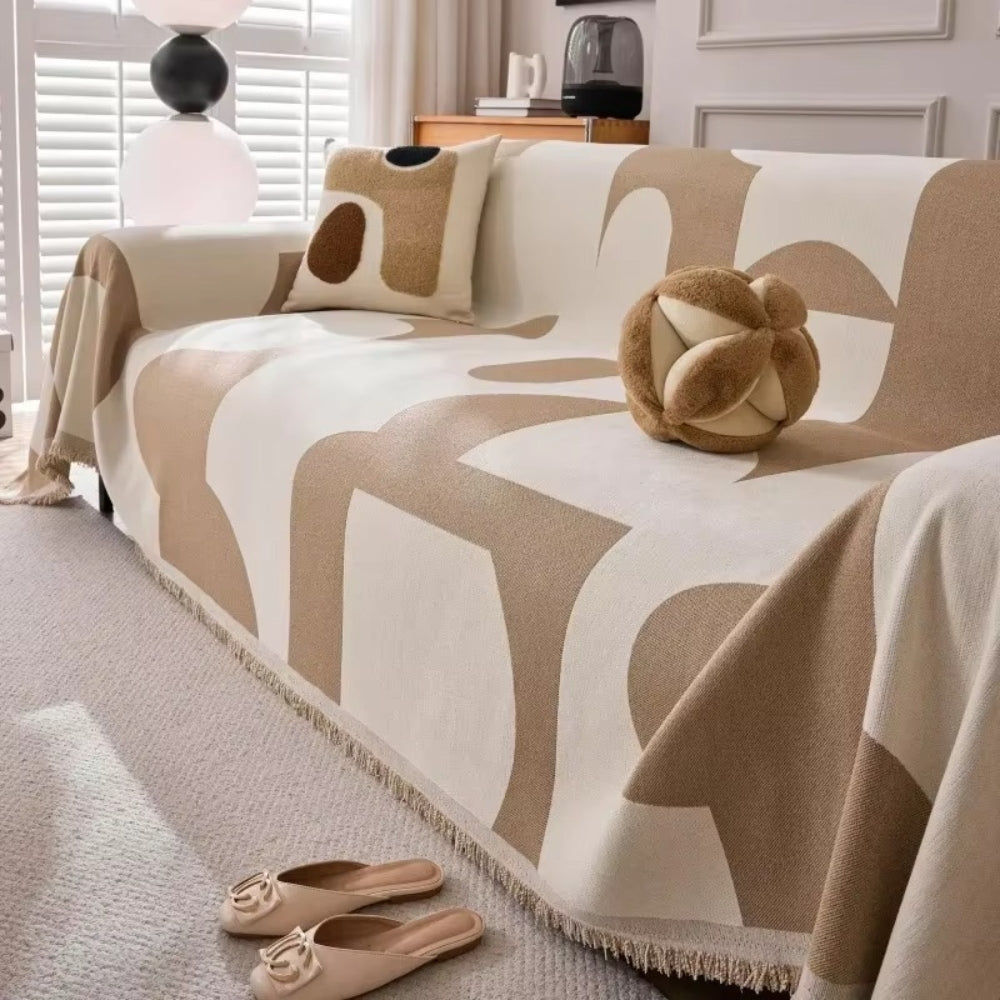 Chenille Bankhoes Boho Jacquard 180×130 cm Met Kwastjes Tweezijdig Plaid Bank Bescherming Woonkamer Decoratie | Sulvida