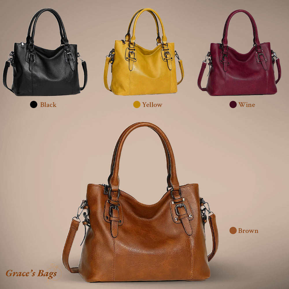 Elegante Leren Schoudertas met Magnetische Flapsluiting Dames Crossbody Stijlvolle Handtas Compleet Set | Sulvida