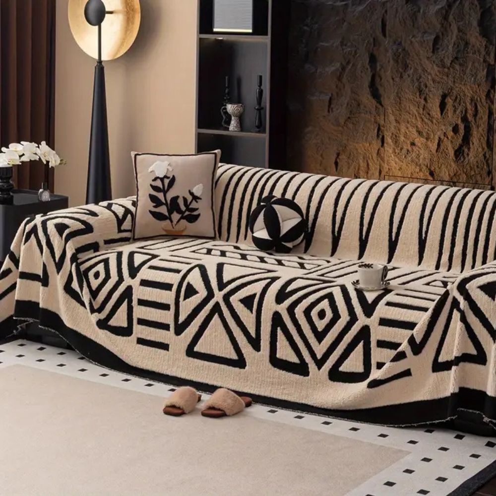 Bankhoes Jacquard Velours Microvezel Antislip Bescherming tegen Huisdieren Vlekken Stretch 180×130 tot 380 cm | Sulvida