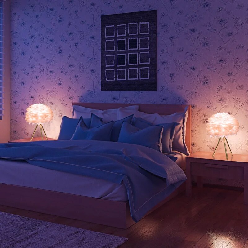 Tafellamp met Veerkap Goudkleurig Statief Zacht Licht Slaapkamer Decoratieve Lamp E27 Bureaulamp Nachtkastje | Sulvida