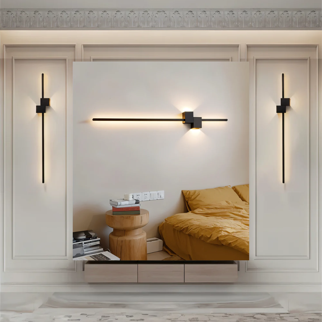 Aluminium Wandlamp LED 62 cm Zwart Wit Goud Warm Wit 3000K Design Wandverlichting Woonkamer Hal Slaapkamer Kantoor | Sulvida