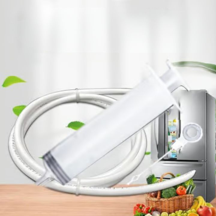 Brosse de nettoyage flexible avec fonction spray pour entretenir l’évacuation du réfrigérateur et déboucher l’évier de cuisine | Sulvida
