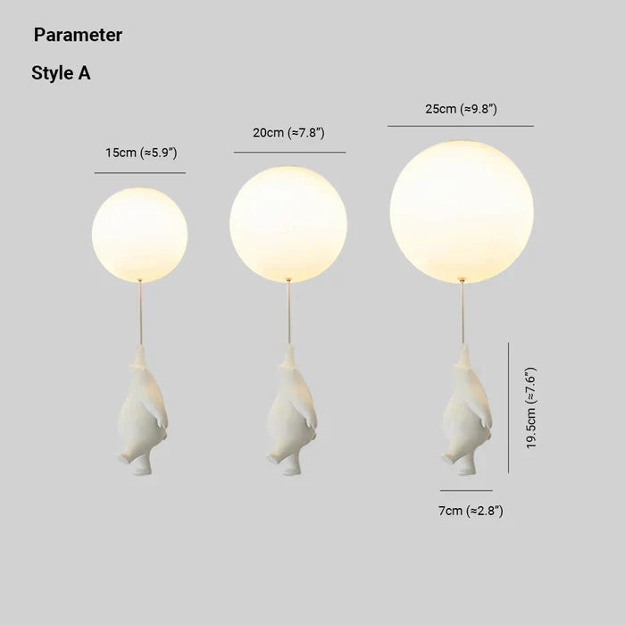 Kinder Plafondlamp met Beermotief en Ballon – Speelse Verlichting voor Kinderkamer en Babykamer | Sulvida
