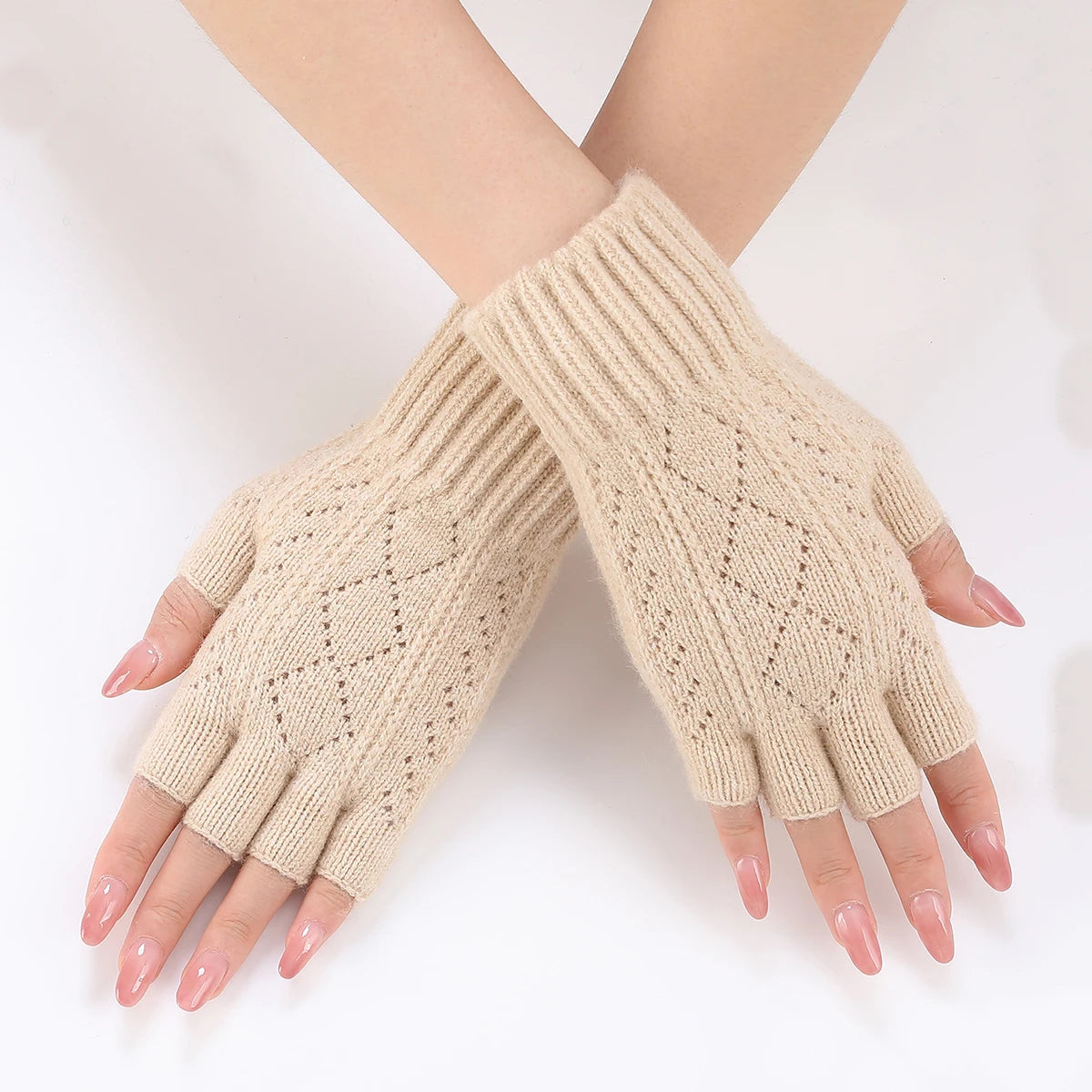 Gebreide Vingerloze Handschoenen Dames Winter – Zachte Warmhouders voor Typen Texten Werken Vrije Vingers | Sulvida