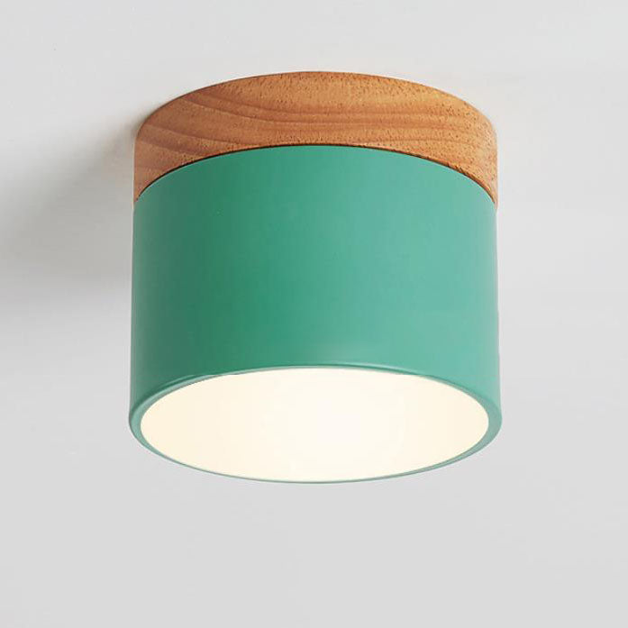 Moderne Plafondlamp Scandinavisch Minimalistisch Hout LED Klein Rond Strak Hal Slaapkamer Gang Verlichting | Sulvida