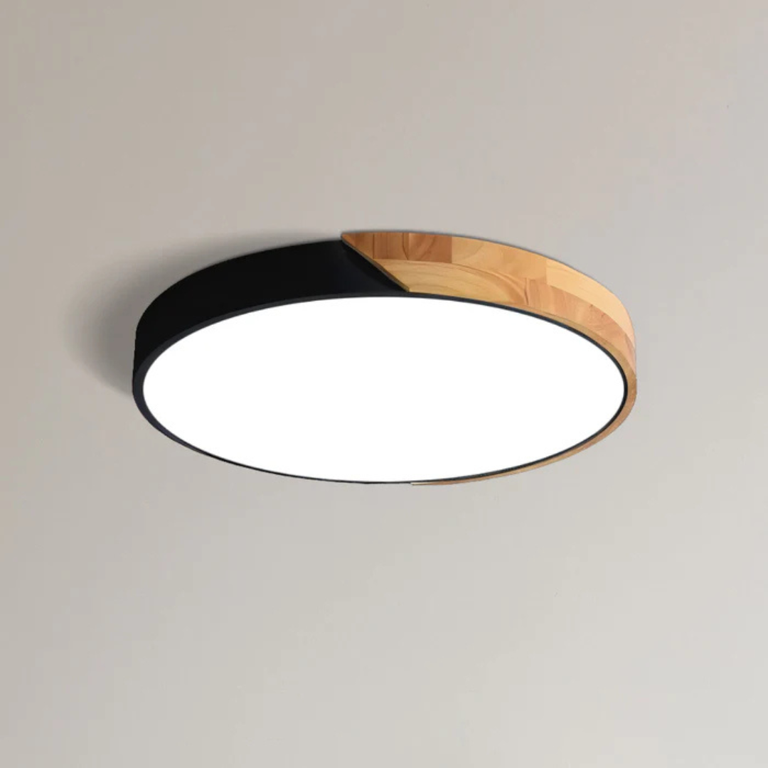 Plafondlamp Hout & Acryl Scandinavisch Design Warm Licht Ø23/30cm Slaapkamer Woonkamer Energiezuinige LED | Sulvida
