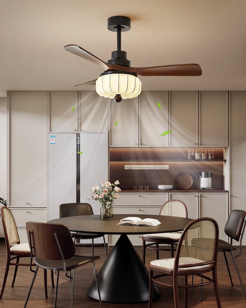 Plafondventilator met Verlichting Vintage Stijl 3 Maten Afstandsbediening 6 Snelheden LED Slaapkamer | Sulvida