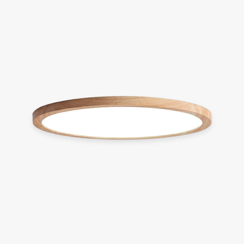 Ronde houten plafondlamp LED dimbaar modern design ultradun woonkamer slaapkamer eetkamer scandinavisch | Sulvida