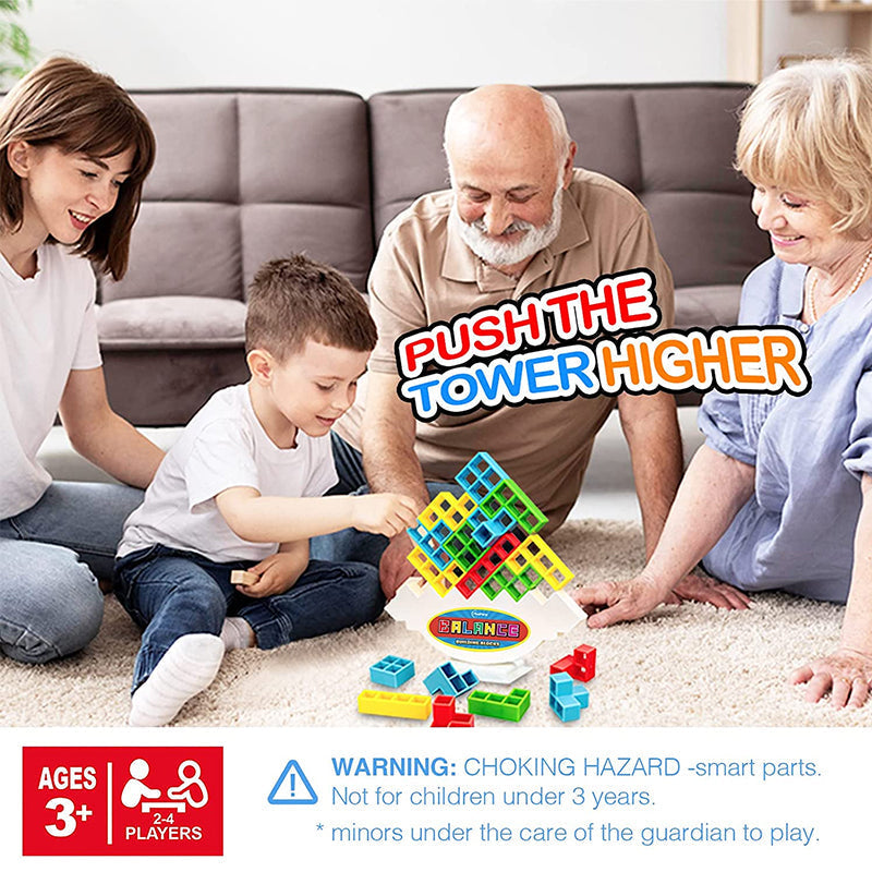 Kleurrijk Houten Stapelspel Tetris Balanceer Uitdaging Educatief Speelgoed Coördinatie Motoriek Spelplezier | Sulvida