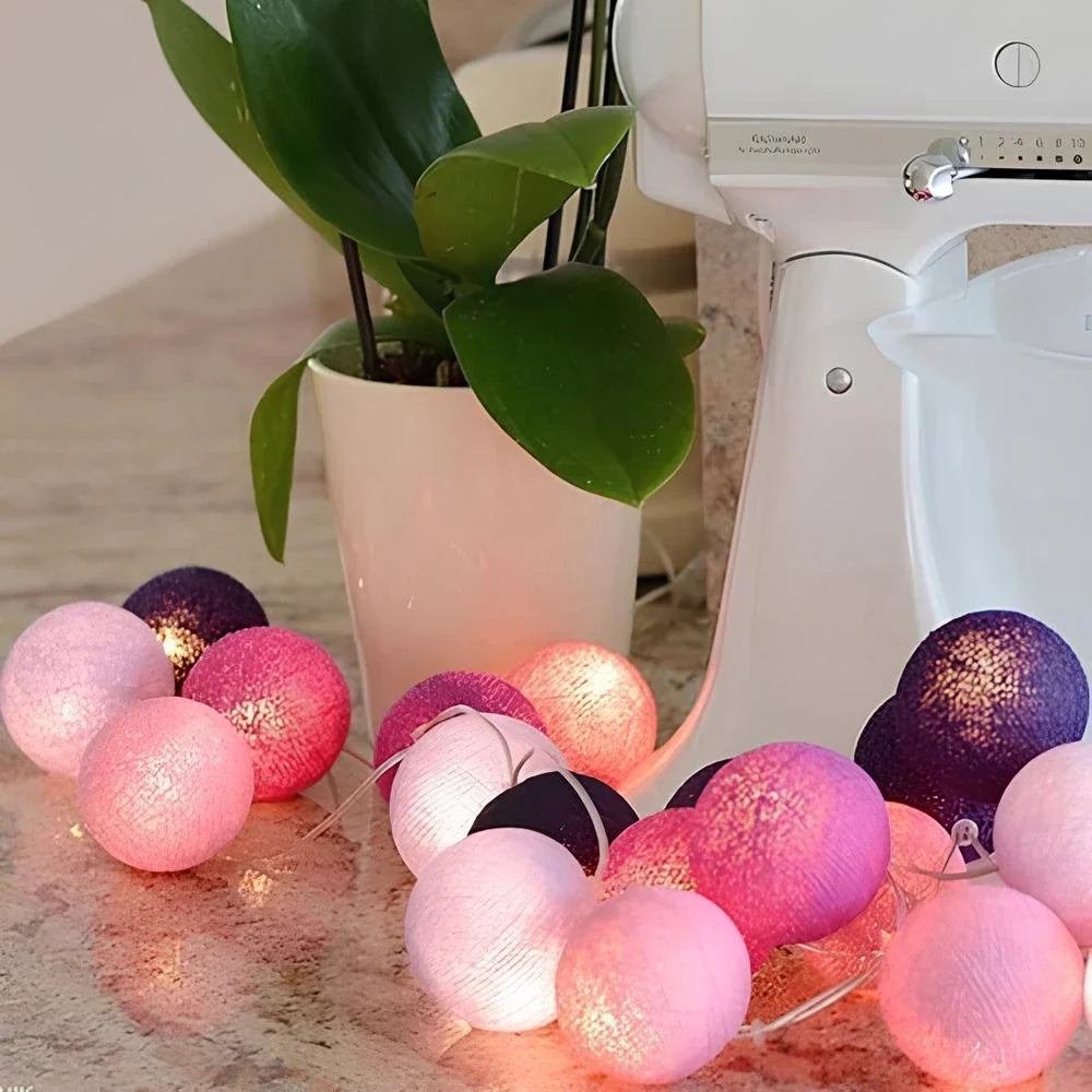Katoenen Lichtbollenslinger Sfeerverlichting Kinderkamer Feestdecoratie USB Batterij 1,5 tot 10 Meter | Sulvida
