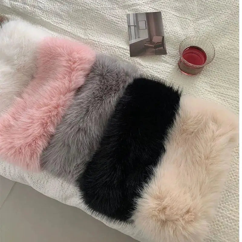 Fluffy Hoofdband Nepbont Oorwarmers Elastisch Winter Accessoire voor Dames Unisex Zacht Elegant Warm Comfortabel | Sulvida
