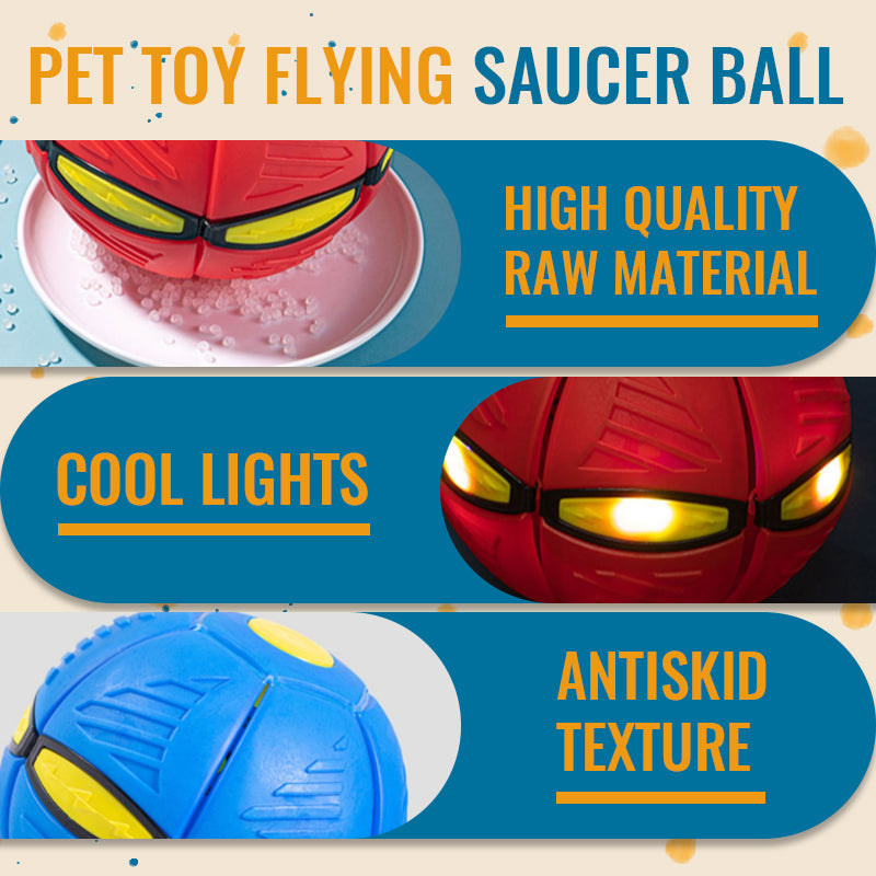 Balle soucoupe volante interactive pour animaux avec éclairage LED, bleue, rouge, rose, verte, jouet pour chien et chat | Sulvida
