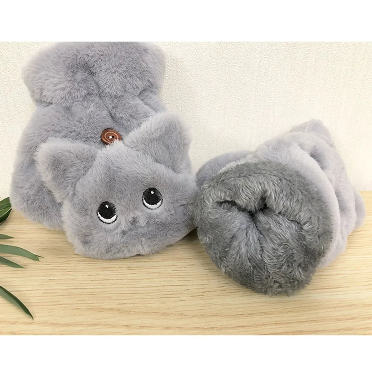 Pluche Dieren Vingerloze Handschoenen met Omklapbare Flap – Warm Schattig Winteraccessoire voor Dames | Sulvida