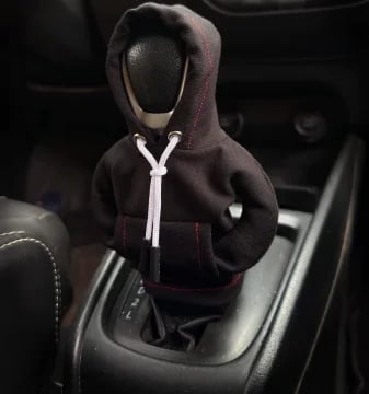 Mini housse de levier de vitesse en forme de sweat à capuche, accessoire décoratif amusant pour l'intérieur de la voiture, noir, orange, vert, sportif | Sulvida