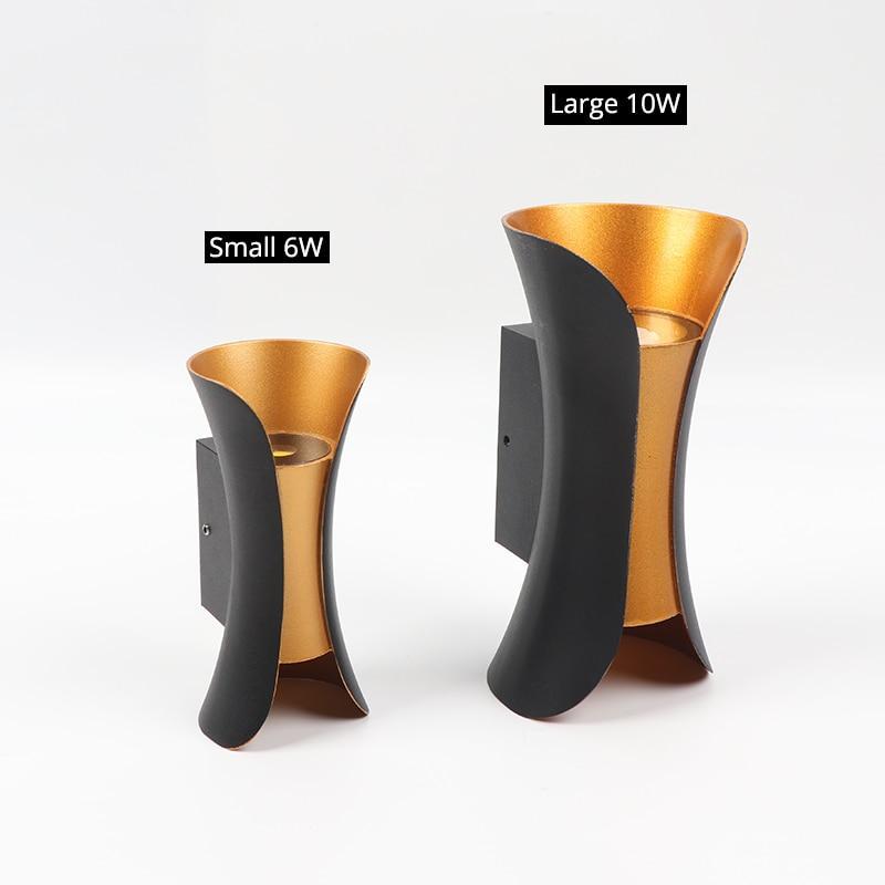 LED Wandlamp Gebogen Ontwerp voor Buiten IP65 Waterbestendig Moderne Tuinverlichting Zwart Wit Goud Buitenmuur | Sulvida