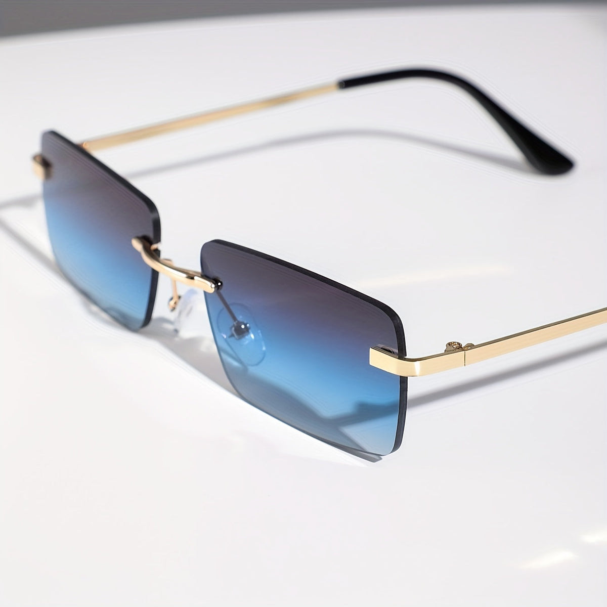 Randloze Zonnebril met Brede Glazen voor Heren – Lichtgewicht Metalen Frame UV-Bescherming Everyday Stijl | Sulvida
