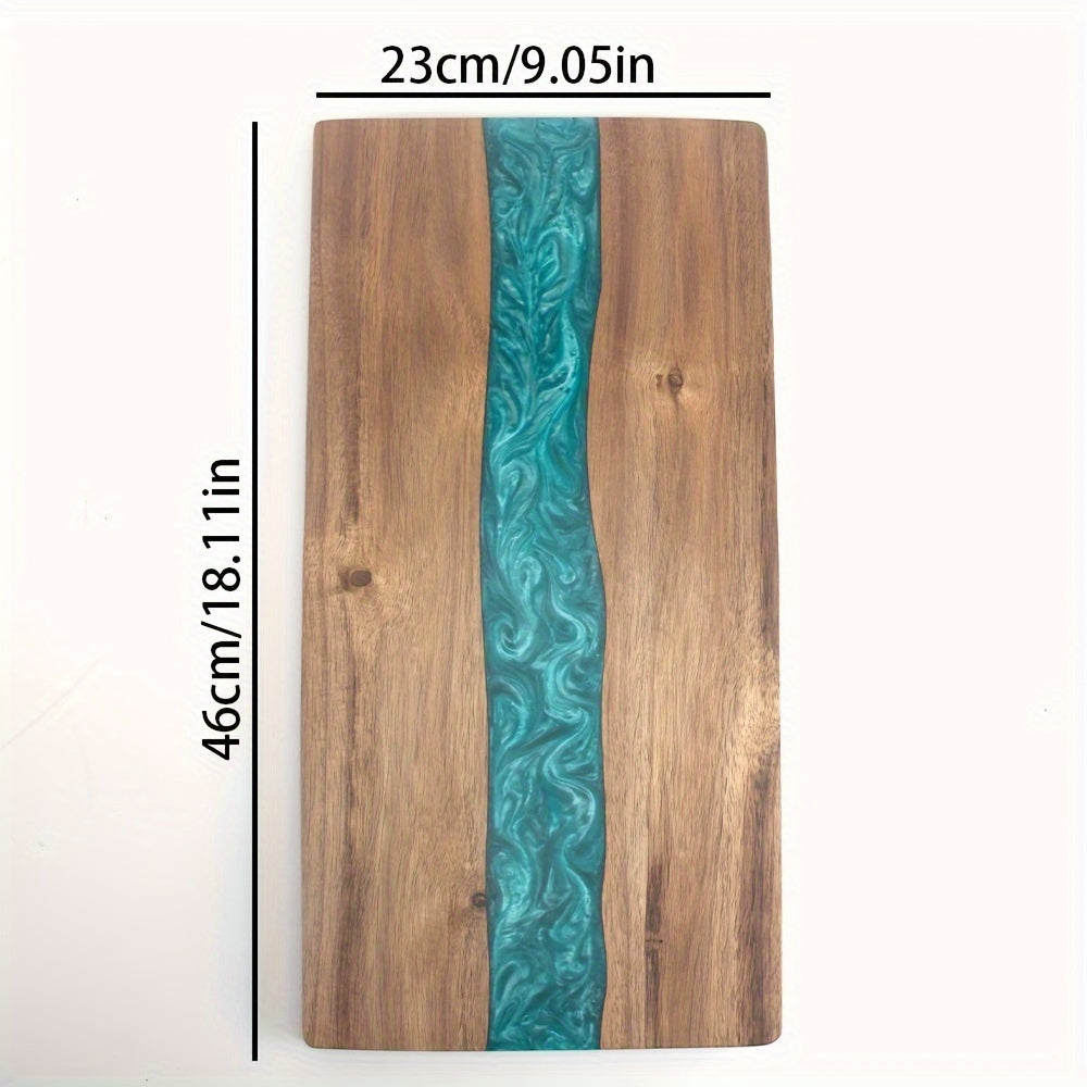 Houten Serveerplank met Harsrivier 46×23cm Acacia Snijplank voor Kaas Charcuterie en Brood Keukenblad | Sulvida