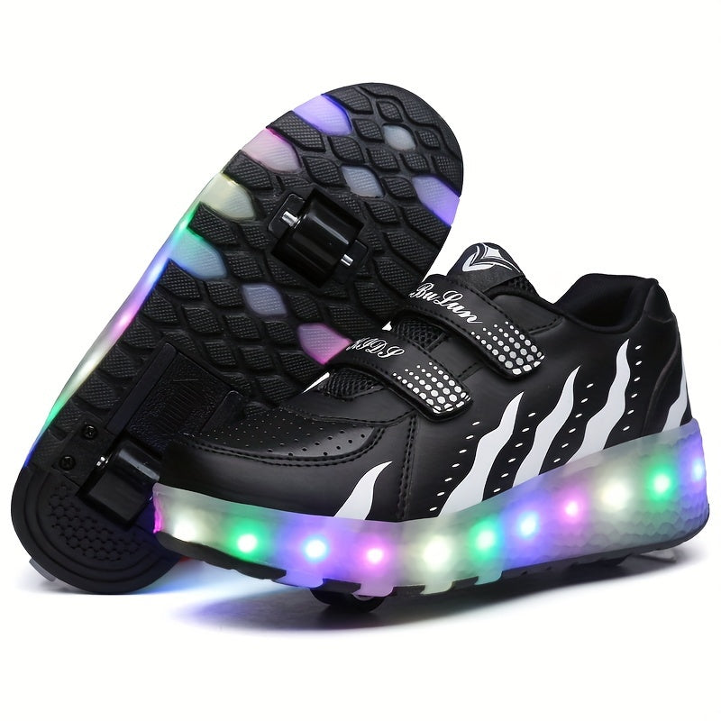 Rollerskates voor Kinderen met LED-Verlichting & Afneembare Wielen | Comfortabele Sneakers voor Actieve Beweging | Sulvida