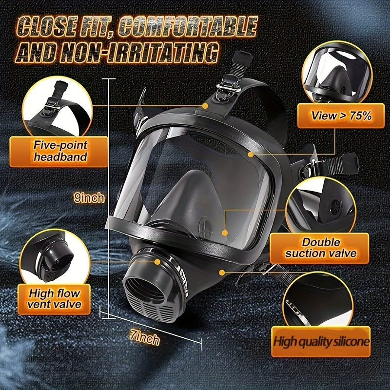 Volgelaatsgasmasker met 40mm Actieve Koolfilter Luchtzuivering Bescherming tegen Chemische Stoffen en Stof | Sulvida