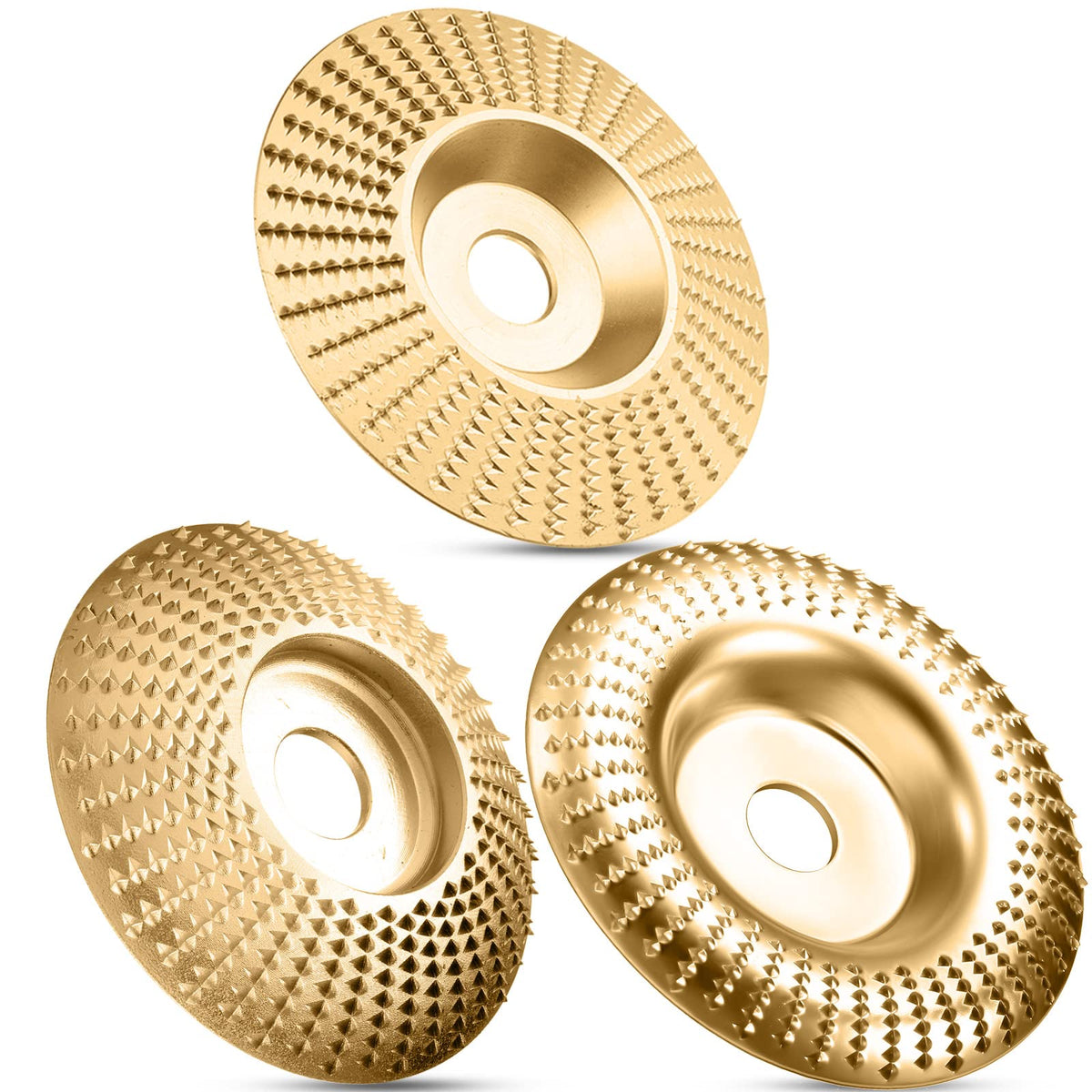 Wolframcarbide Slijpschijven voor Houtbewerking 100mm en 84mm Set van 3 Schuurschijven Haakse Slijpers | Sulvida